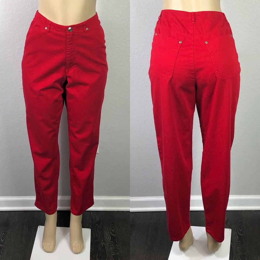 Vintage Crazy Horse High Waisted Red Pants